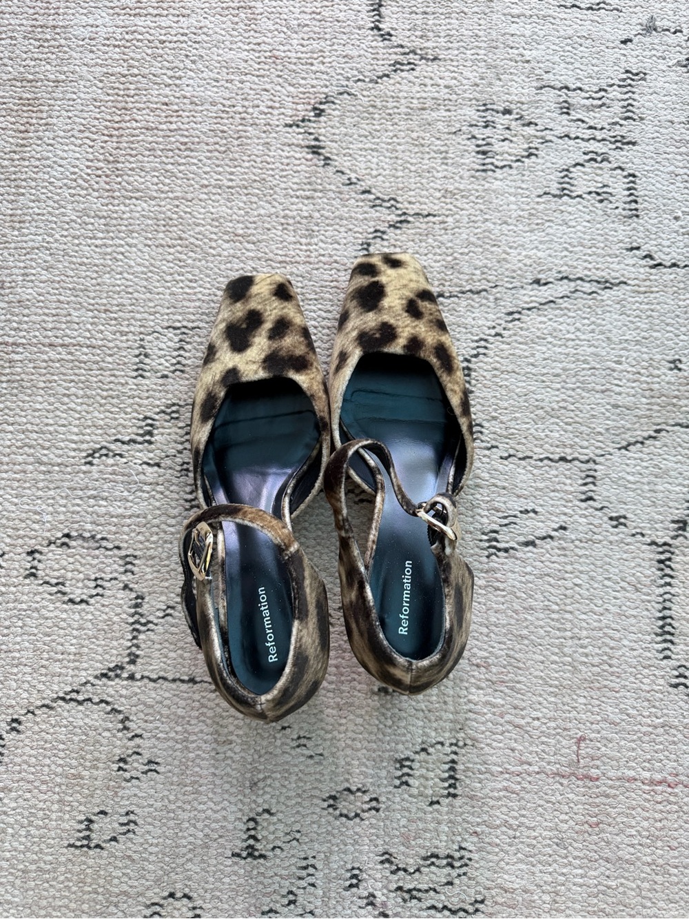 Reformation Leopard-Print Slingback Pumps in Brown and Black